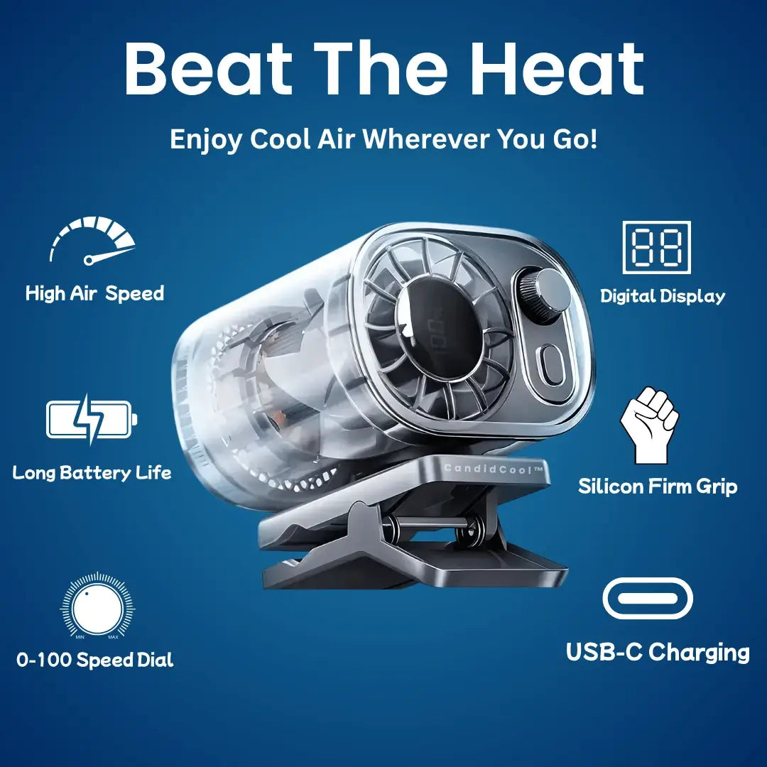 CandidCool™ High Speed Ultra Light Mini Clip Fan
